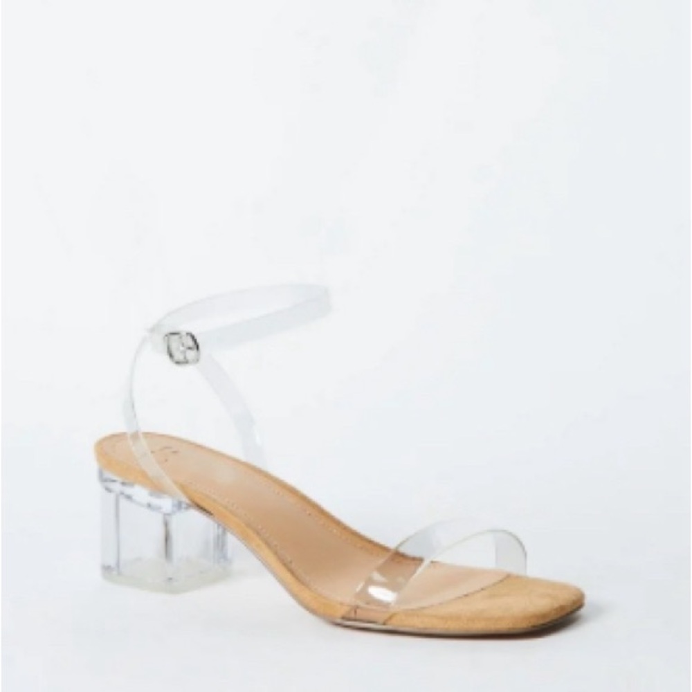 JustFab Chloe Clear Heeled Sandal